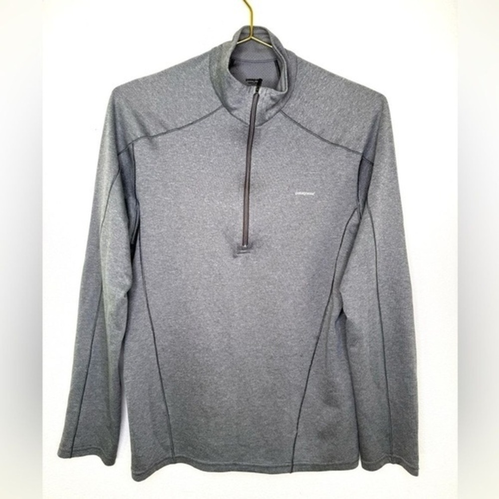 Patagonia Gray Capilene Performance base layer Quarter-Zip and Stand-Up Collar